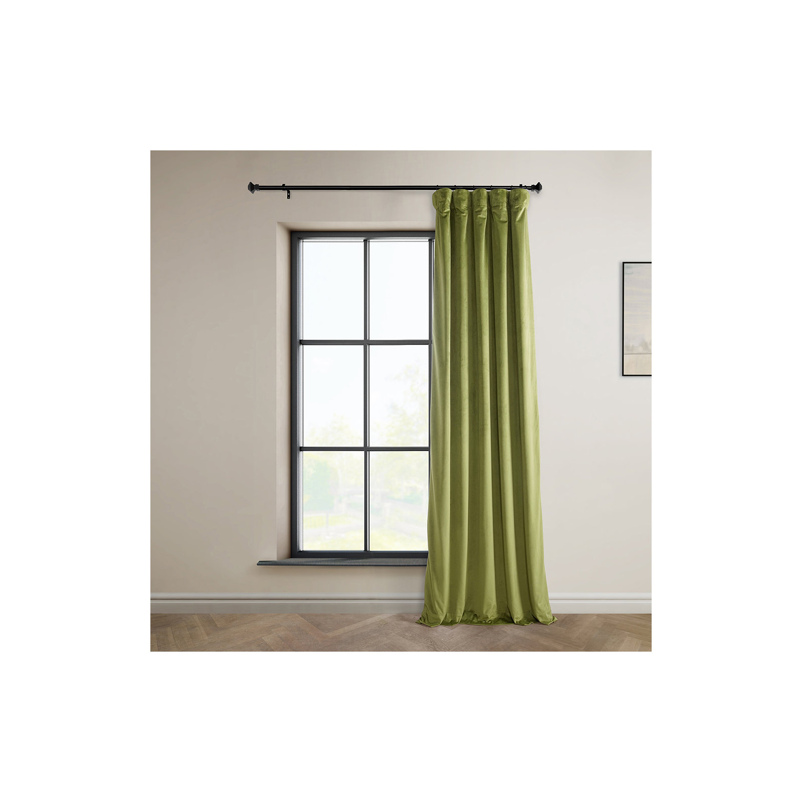 Matra Plush Velvet Curtains for Bedroom - Room Darkening Curtains for Living Room Window Single Panel, 50" W x 96" L