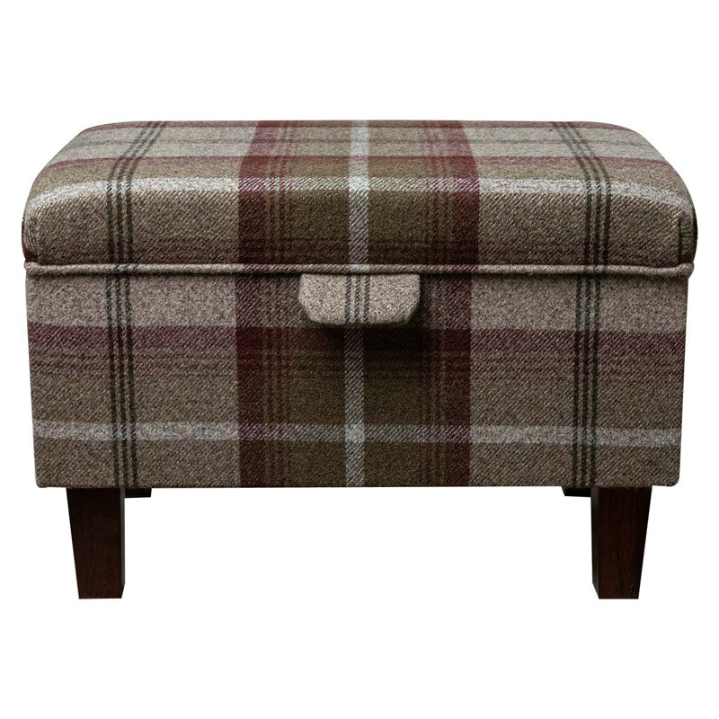 50.8cm Wide Rectangle Plaid Footstool Ottoman with Storage