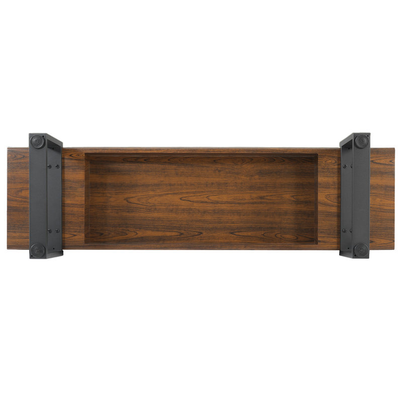 Norrene 59" Dining Bench with Sturdy Metal Legs & MDF Top, Espresso