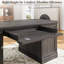 Bureau de direction classique 59 po avec rangement, bureau de direction victorien avec station de charge, plateau à clavier, 3 tiroirs et 2 armoires de rangement et 2 piédestaux, facile à assembler, noir-2097477894