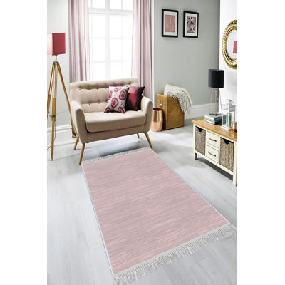 Sundeep Flatweave Cotton Pink/Grey Rug