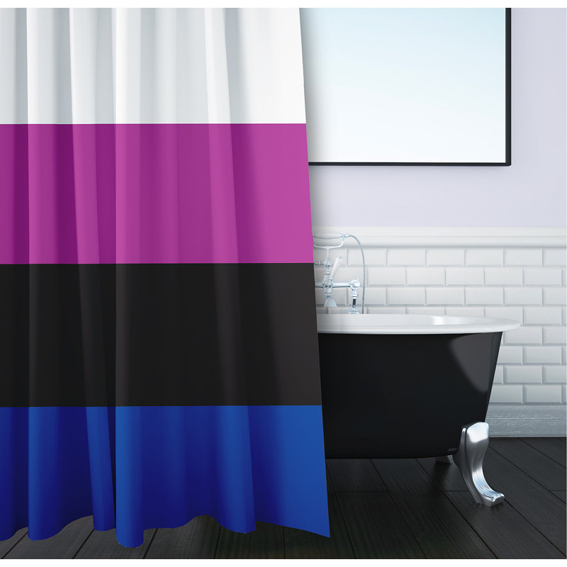 Rideau de douche durable en polyester, Rose / blanc / noir / bleu
