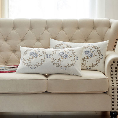 Floral Rectangular Lumbar Cushion Cover