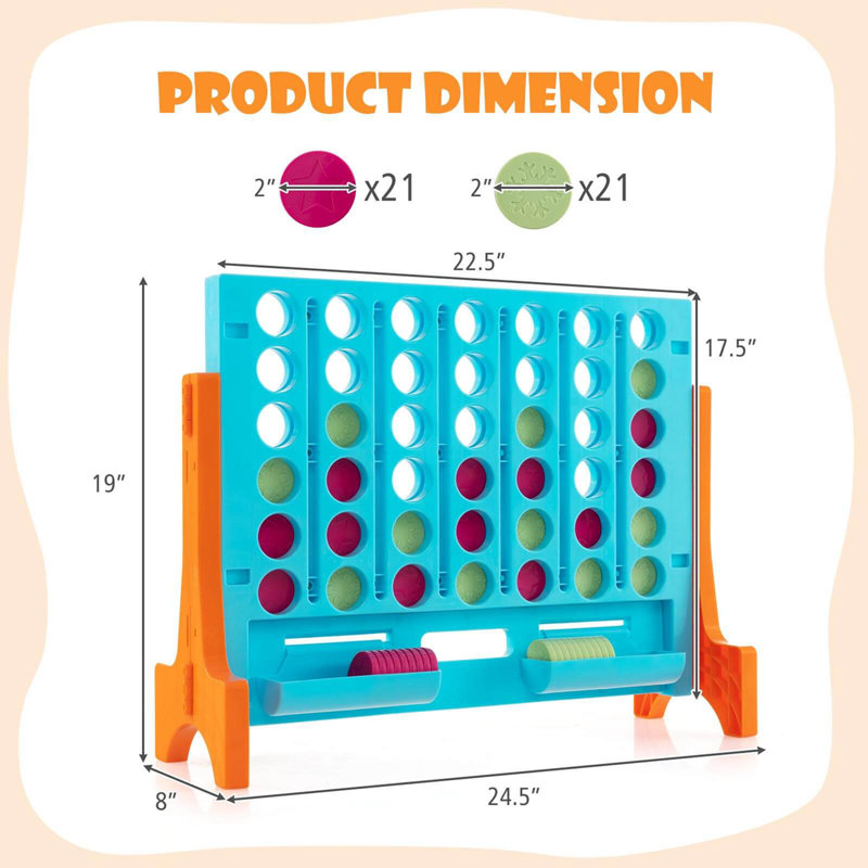 Ensemble de jeu géant 4 en ligne Connect 4, Bleu/orange