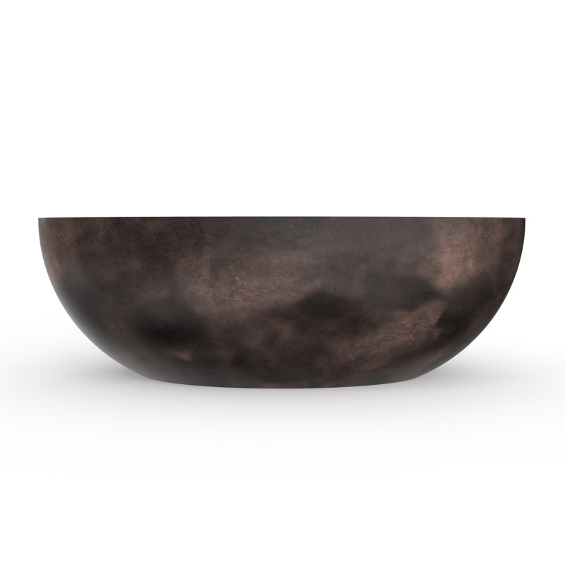Freestanding Bathtub With Solid Surface, 67 Inches, Matte White And Walnut, Comfortable Bathing, Good For Space Utilization In Large Bathrooms Inch Surface Bathtub, Comfortable, Hotel
