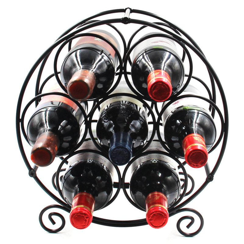 Deziya 7 Bottle Tabletop Wine Bottle Rack Black