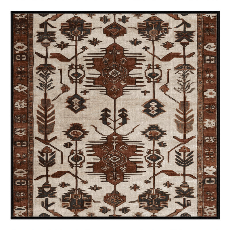 Tapis brun lavable à la machine, Carré 8 pi