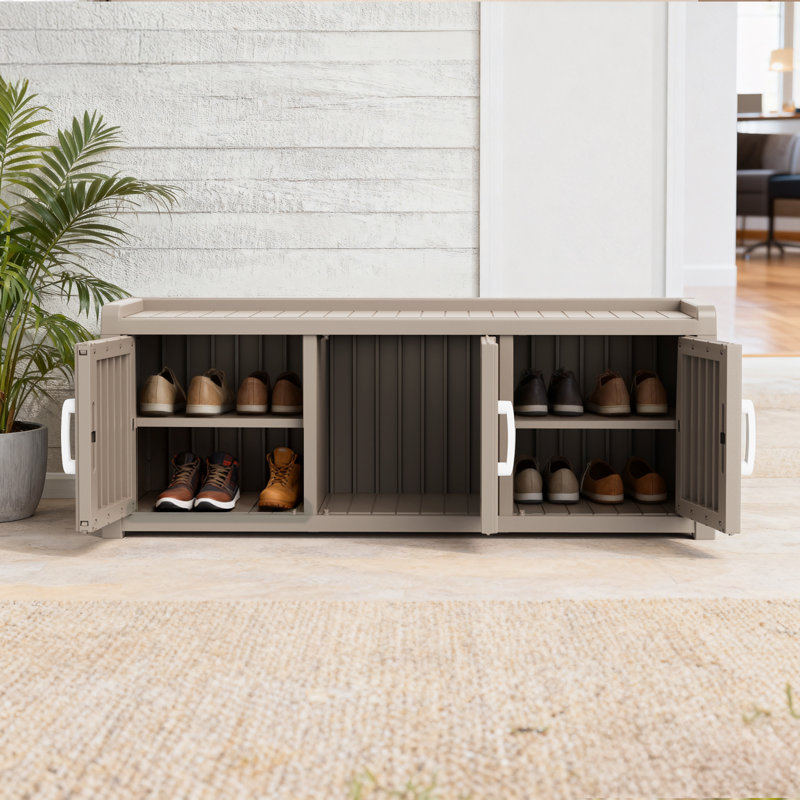 Armoire à chaussures 120 gallons multifonctionnelle pour vestibule, Brun