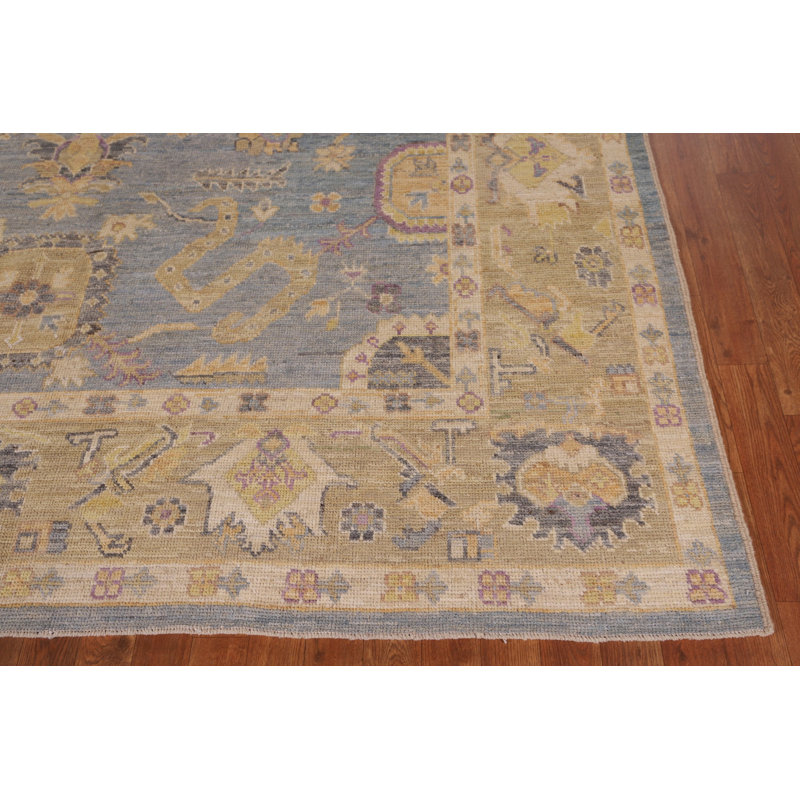 Tapis bleu clair clair Oushak
