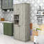 Armoire de rangement moderne pour salle de bain compacte avec panier rabattable, tablettes réglables et grand espace de rangement-296463072