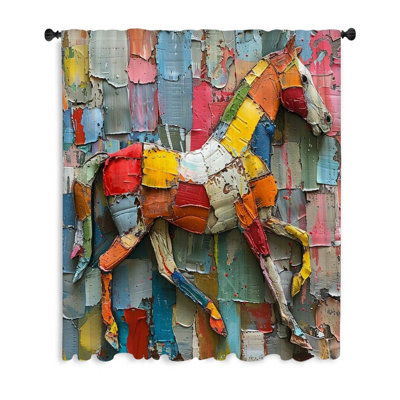 Rideaux de fenêtre en forme de cheval, rideaux transparents et occultant - 1 panneau