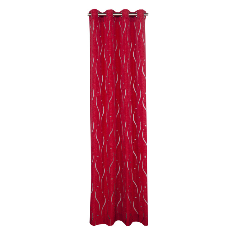 Henriksen Semi Sheer Curtain Pair, Red