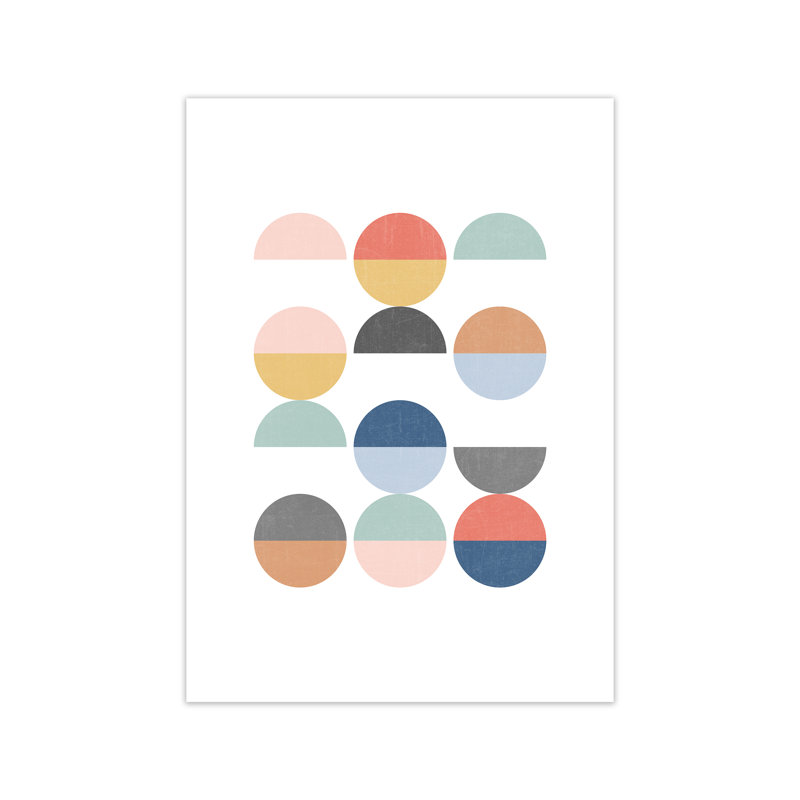 Simple Circles With Texture Original - Print, No Frame, 84cm H x 59cm W x 1cm D