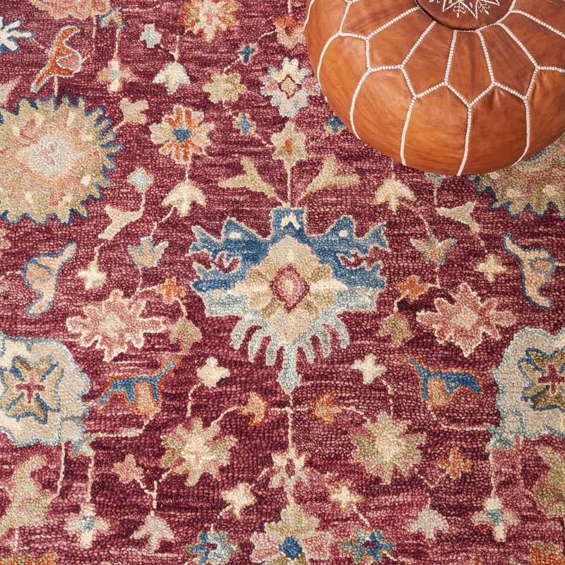 Southwest Hand Tufted 0.85 Wool 0.15 Cotton Southwestern Rug, Round 5'