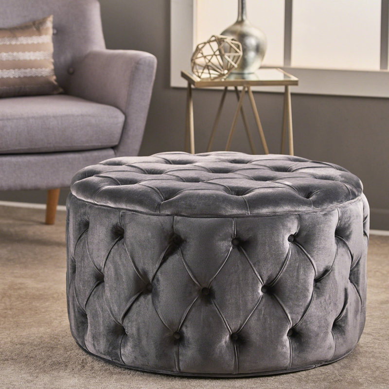 Velours gris avec revêtement - et repose-pieds confortable et polyvalent