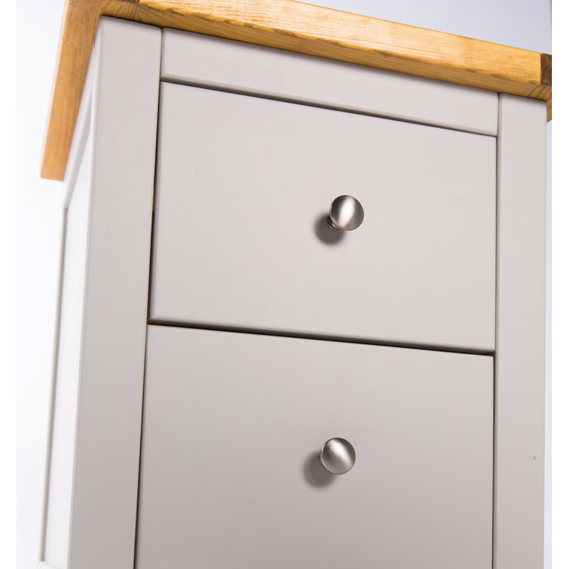 Escudero 45cm W Plywood / Laminate Board Bedside Table, Silver