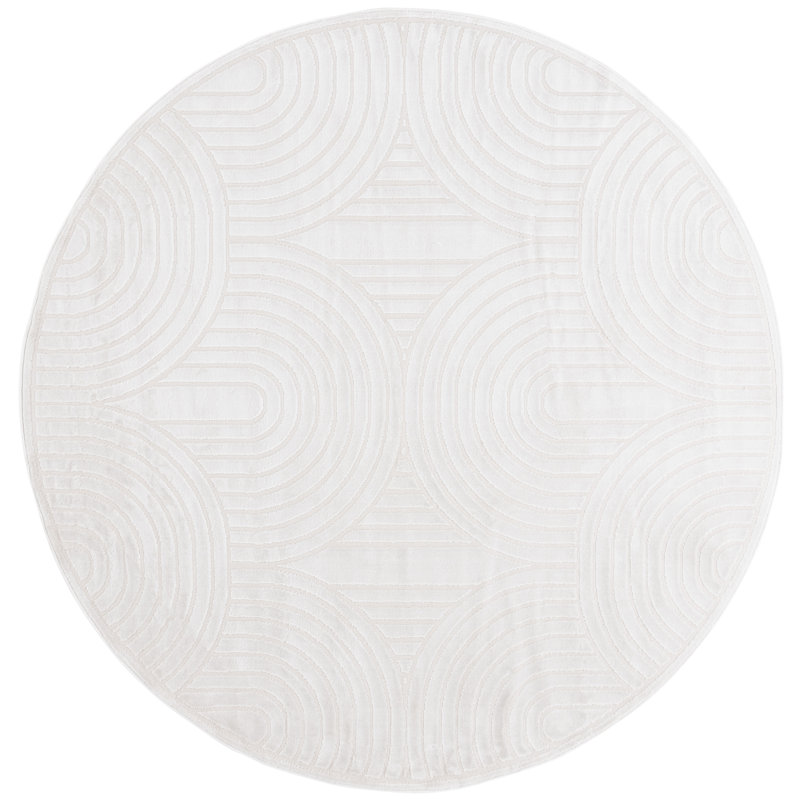 Abbygayle 100 Performance Geometric Rug, Round 6'3"