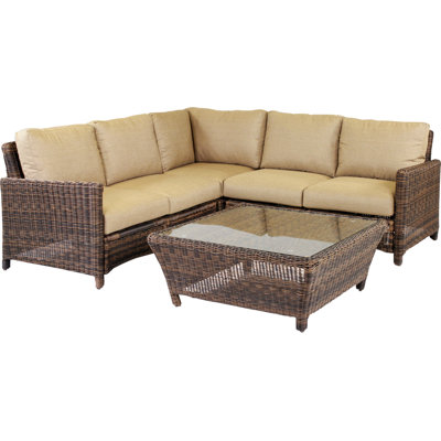 Adrey 93'' Wicker Outdoor Patio Sectional