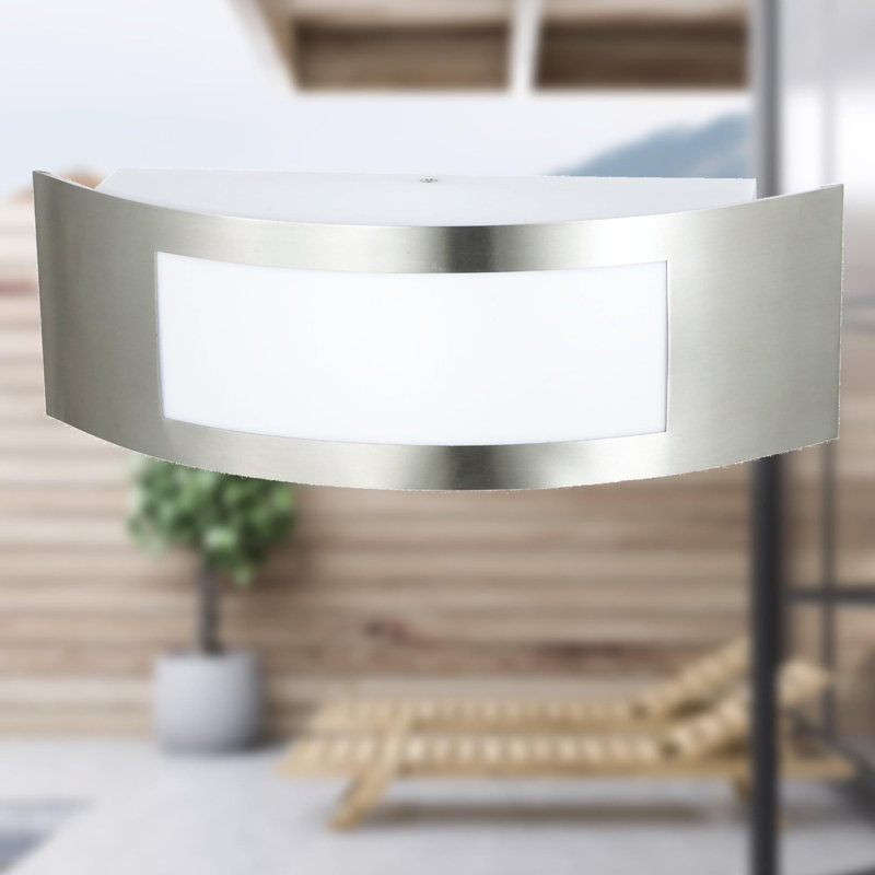 Regis Brushed Stainless Steel 10cm H Outdoor Flush Mount