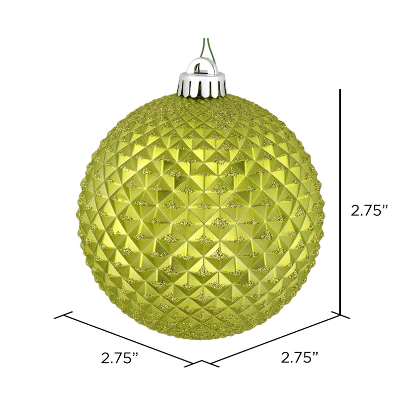 Ornement boule Durian Glitter, Lime