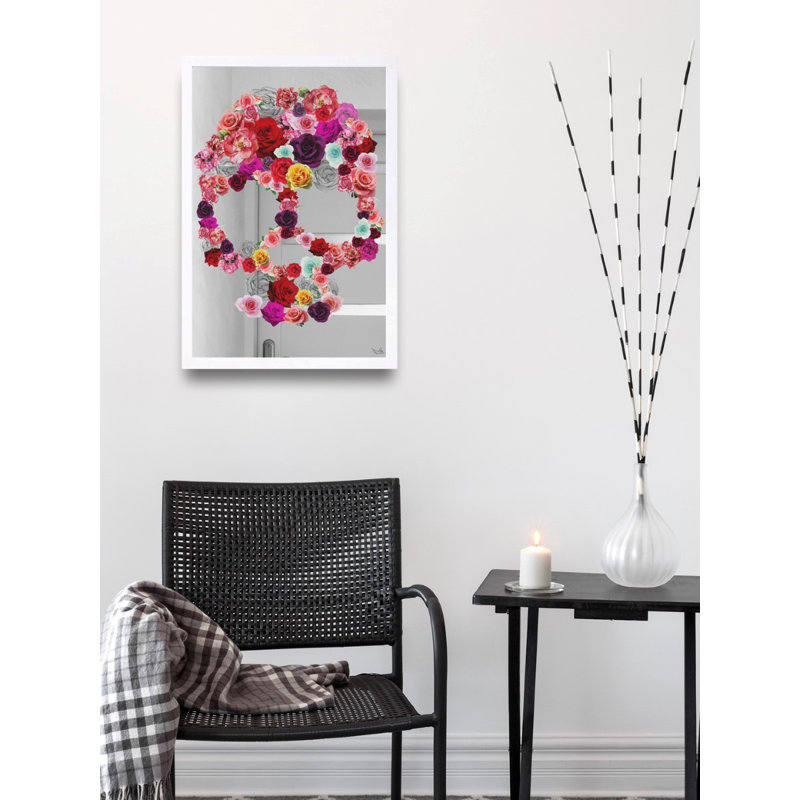 Feminine Flower Skull Print, 25.5" H x 17.5" W 