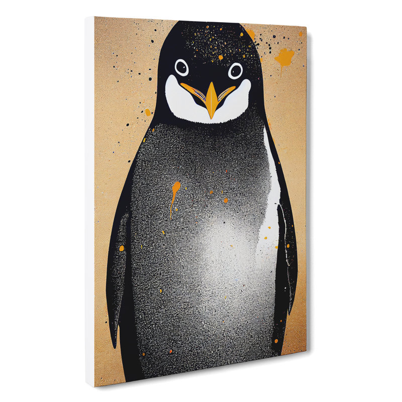 Penguin Graffiti No.1 - Wrapped Canvas, 76cm H x 50cm W x 3cm D