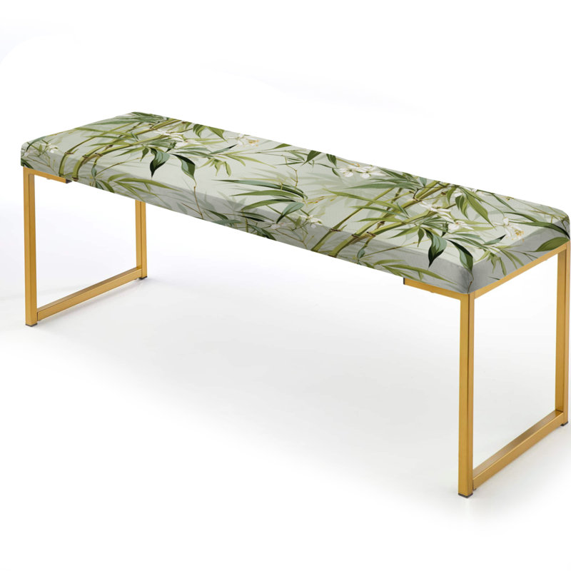 Reckhow - Banc rembourré tropical doré, Motif tropical de bambou zen IV