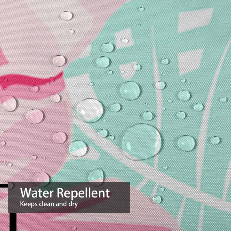 Rideau de douche imperméable à motif floral corail et hibiscus à 12 crochets, L 72 po x l 78 po