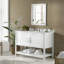 Meuble-lavabo moderne à fermeture en douceur avec portes ouvertes Caitline