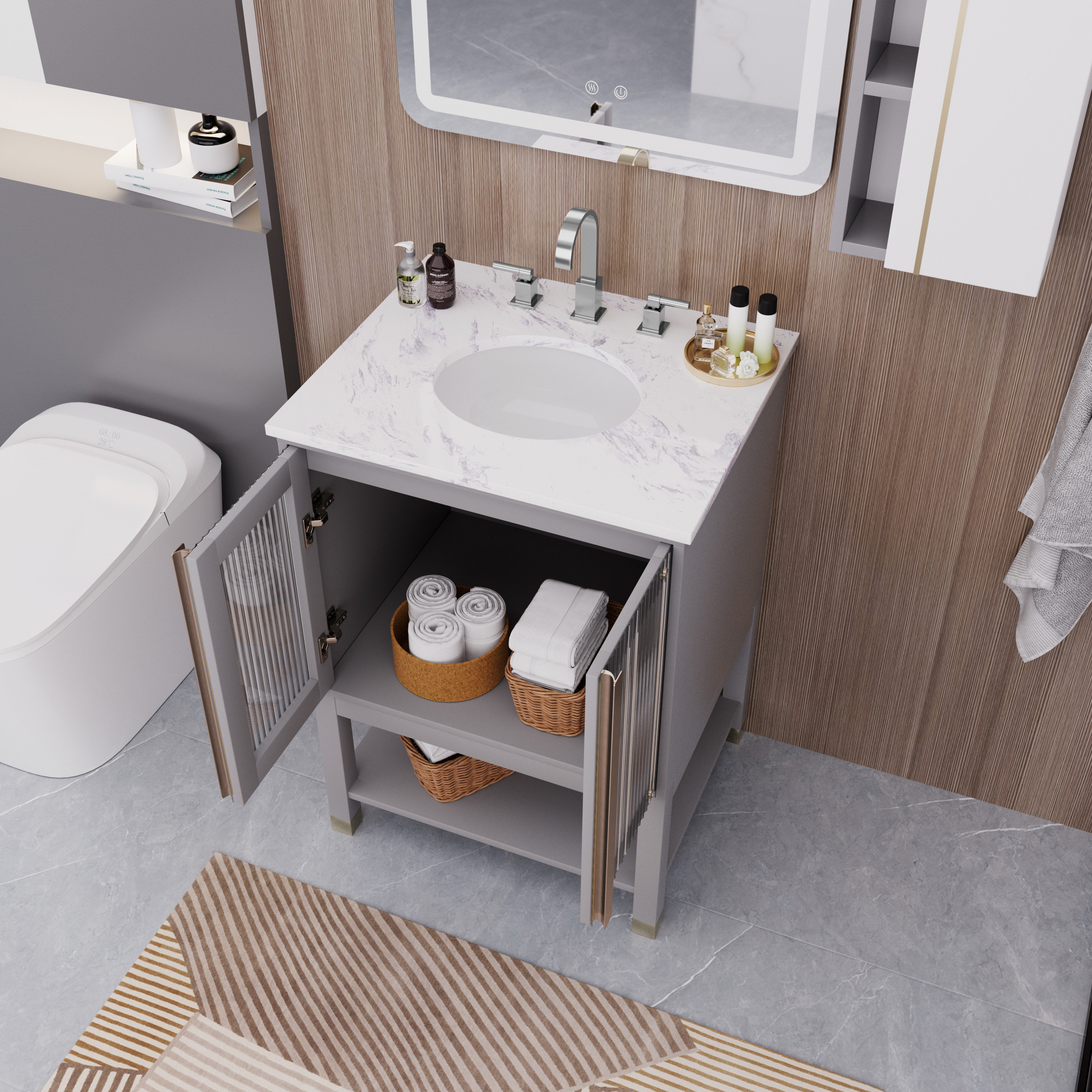 Winston Porter Modern Style Bathroom Vanity Cabinet With Sink Wayfair 