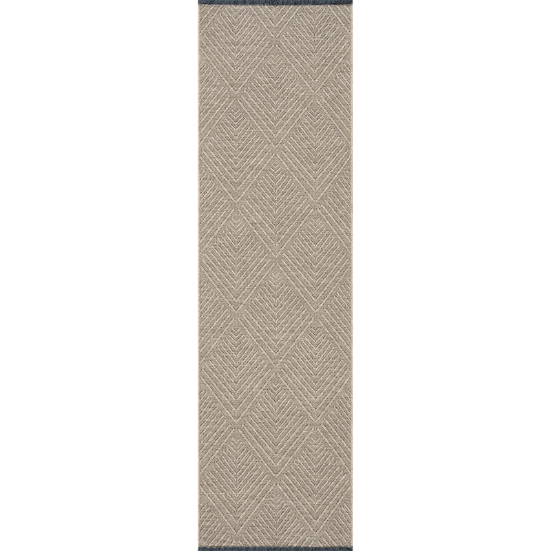 Tapis brun lavable à la machine Breneisha, Tapis de couloir 2 pi 3 po x 7 pi 7 po