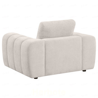 Fauteuil d'appoint rembourré ivoire Storie