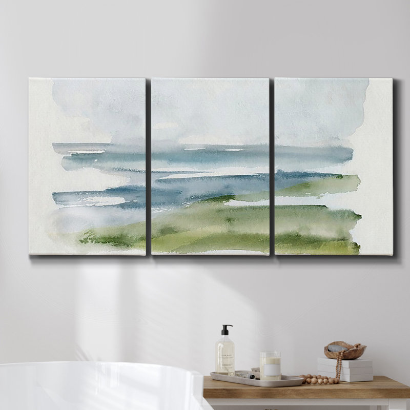 Marshland View III - Toile encadrée multi-pièces, H 27 po x l 54 po x P 2 po