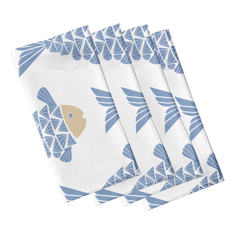 Ensemble de serviettes 4 pièces Grand Ridge, L 18 po x L 18 po, bleu