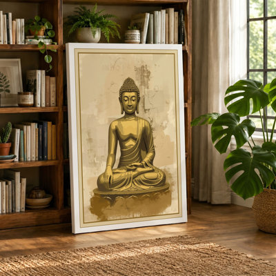Buddha in Repose Japandi - Wrapped Canvas