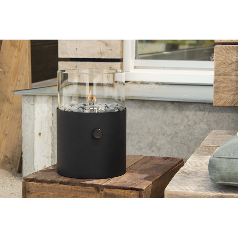 Himanshu Round Propane Smokeless Fire Pit, Black