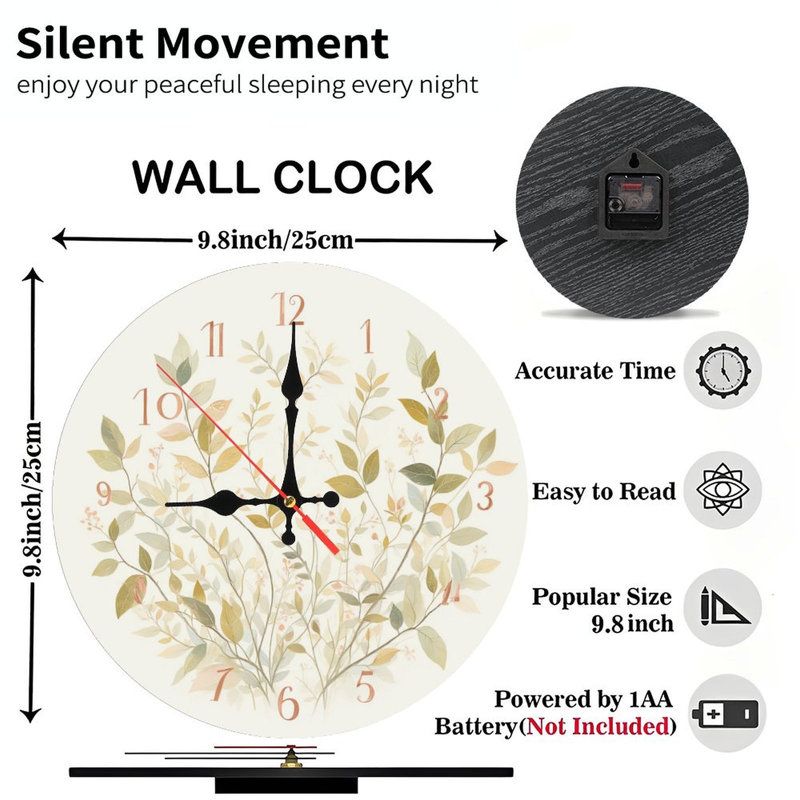 Horloge murale florale