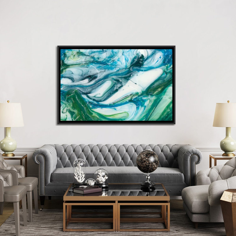 « marémotrice sweep ii », impression sur toile, H 18 po x l 26 po x P 1,5 po, Toile avec cadre noir, Pas de tapis