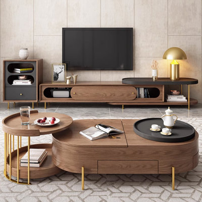 Creative design sense simple solid wood TV cabinet