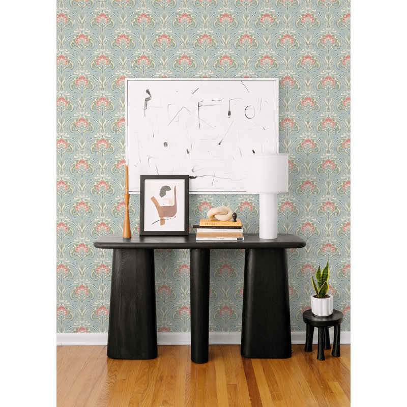 Brittany 33' L  x 20.5" W Paintable Wallpaper Roll, Blue