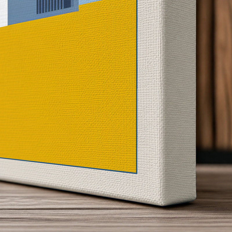 Geometric Architecture Minimalist - Wrapped Canvas, 24x16 - 61.0 x 40.6 cm, Cream Border