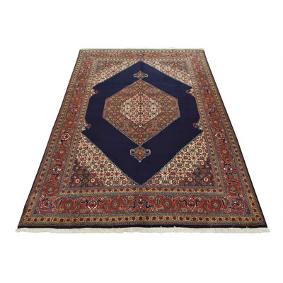 Tabriz Rug 9’10” x 12’9” Blue Wool Vintage Traditional Hand-Knotted Carpet