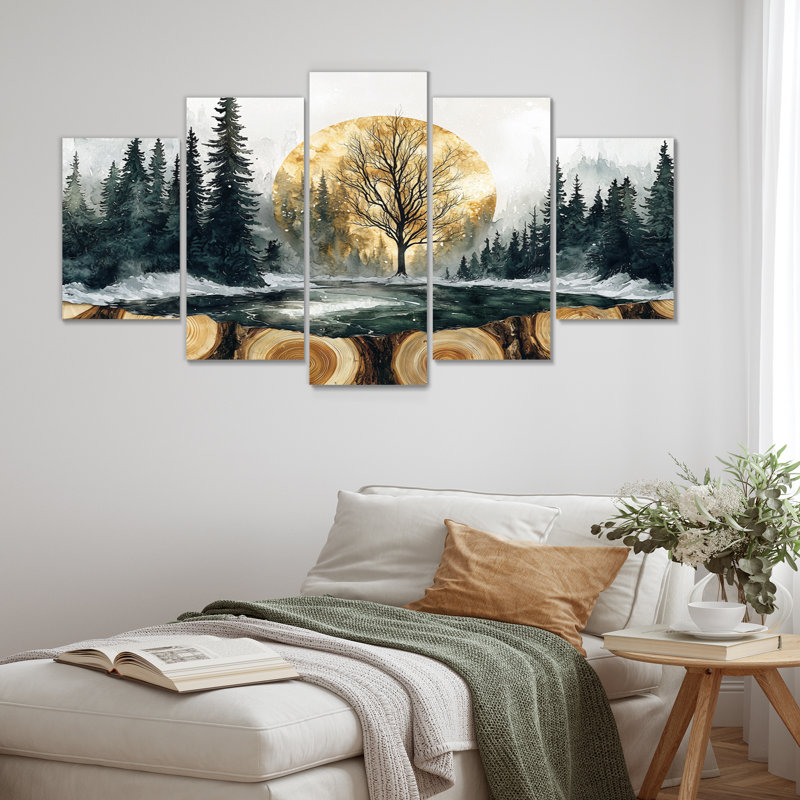 Cateline - Forest Wall Decor - Traditional Wall Art 5 pièces