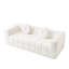 Canapé moderne de 84,6 pouces sans os avec deux coussins décoratifs circulaires, tissu en polyester à poils longs texturé litchi doux pour la peau et canapé en mousse à carreaux à trois places-2068666824-2068666830