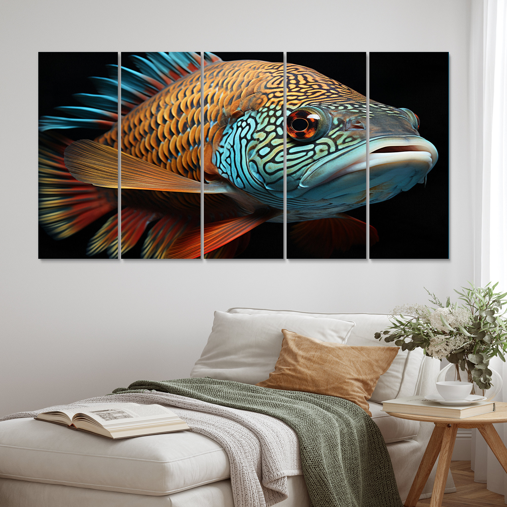 Fish.it Potrait Highland Dunes Fish Portrait Photo - Animals Canvas Wall Art - 5 Equal ...