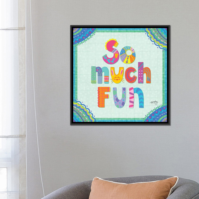 « happy day trio iii », impression sur toile, H 18 po x l 18 po x P 1,5 po, Toile avec cadre noir, Pas de tapis