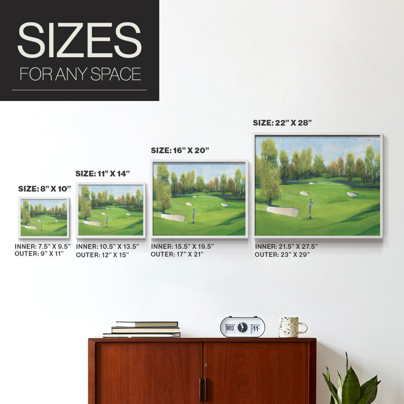 Fairway Shot II -Framed Print - Restickable, 8" H x 10" W, White