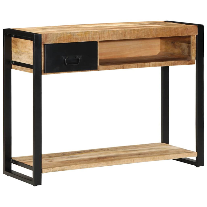 100cm Solid Wood Top Console Table, Brown