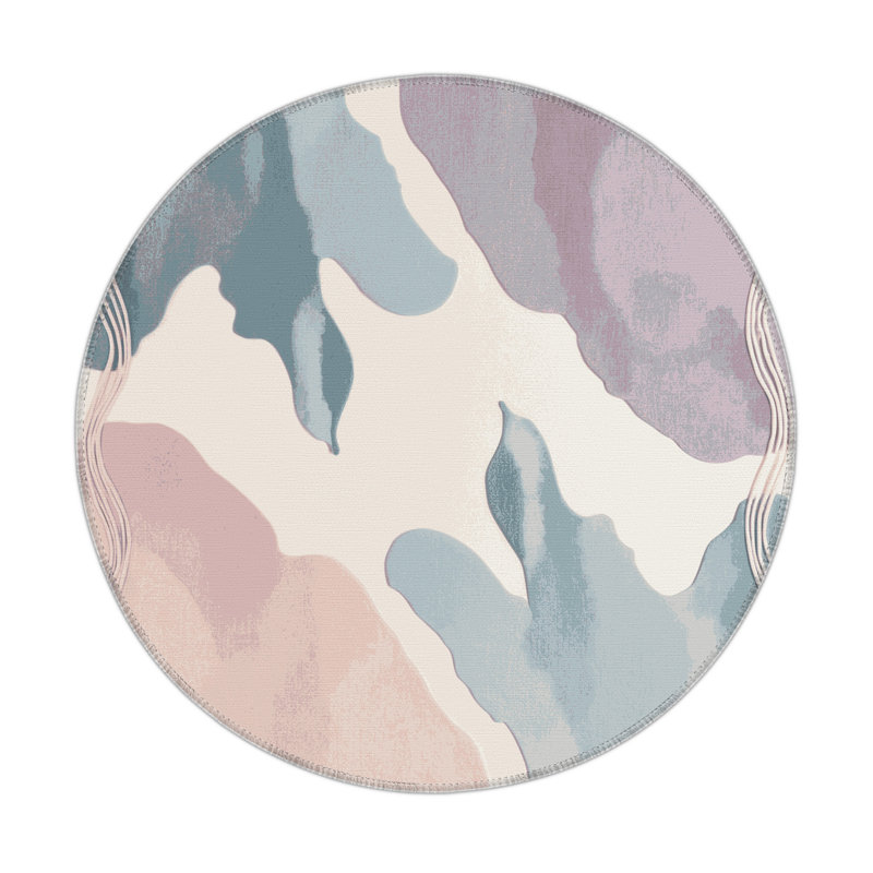 Golden Tide Indoor And Outdoor Area Rug, Round 5'