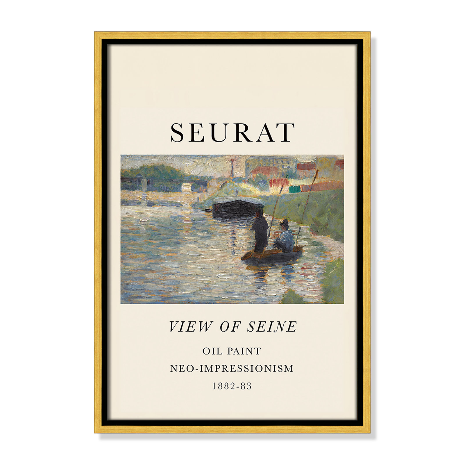 Old Masters Collection "View of Seine" Print, No, 61.5" H x 41.5" W x 2" D, Gold Floater Frame